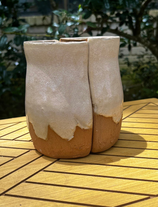 Cream Wall Vase or Book Ends