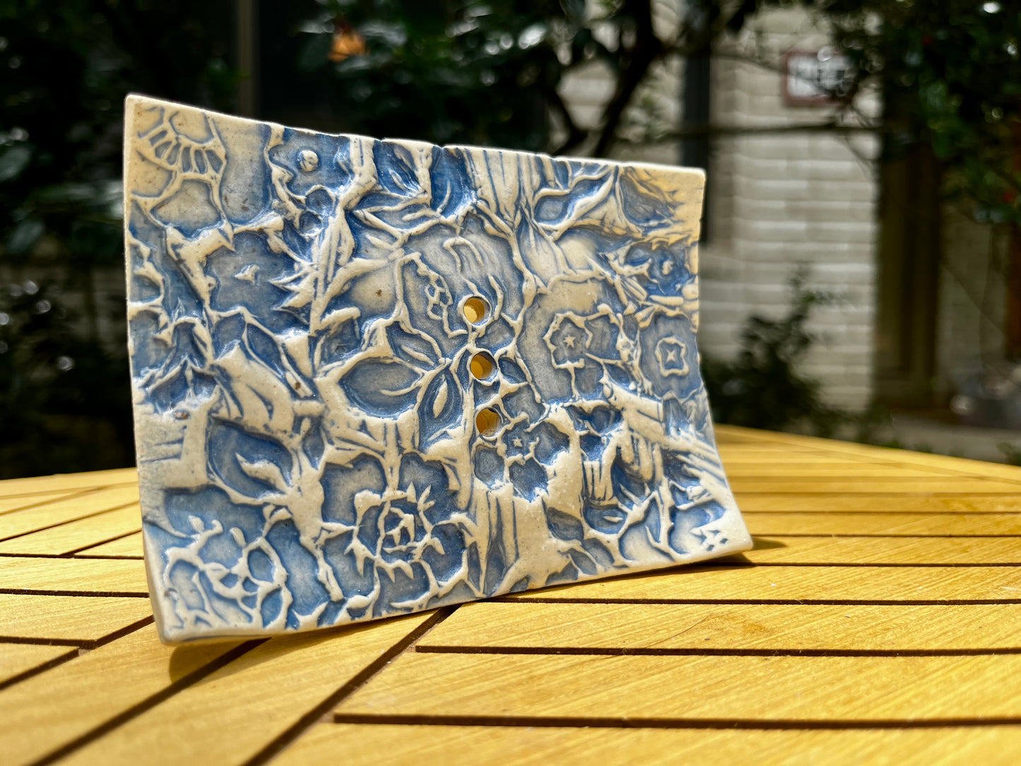 Stamped Floral Soap Dish
