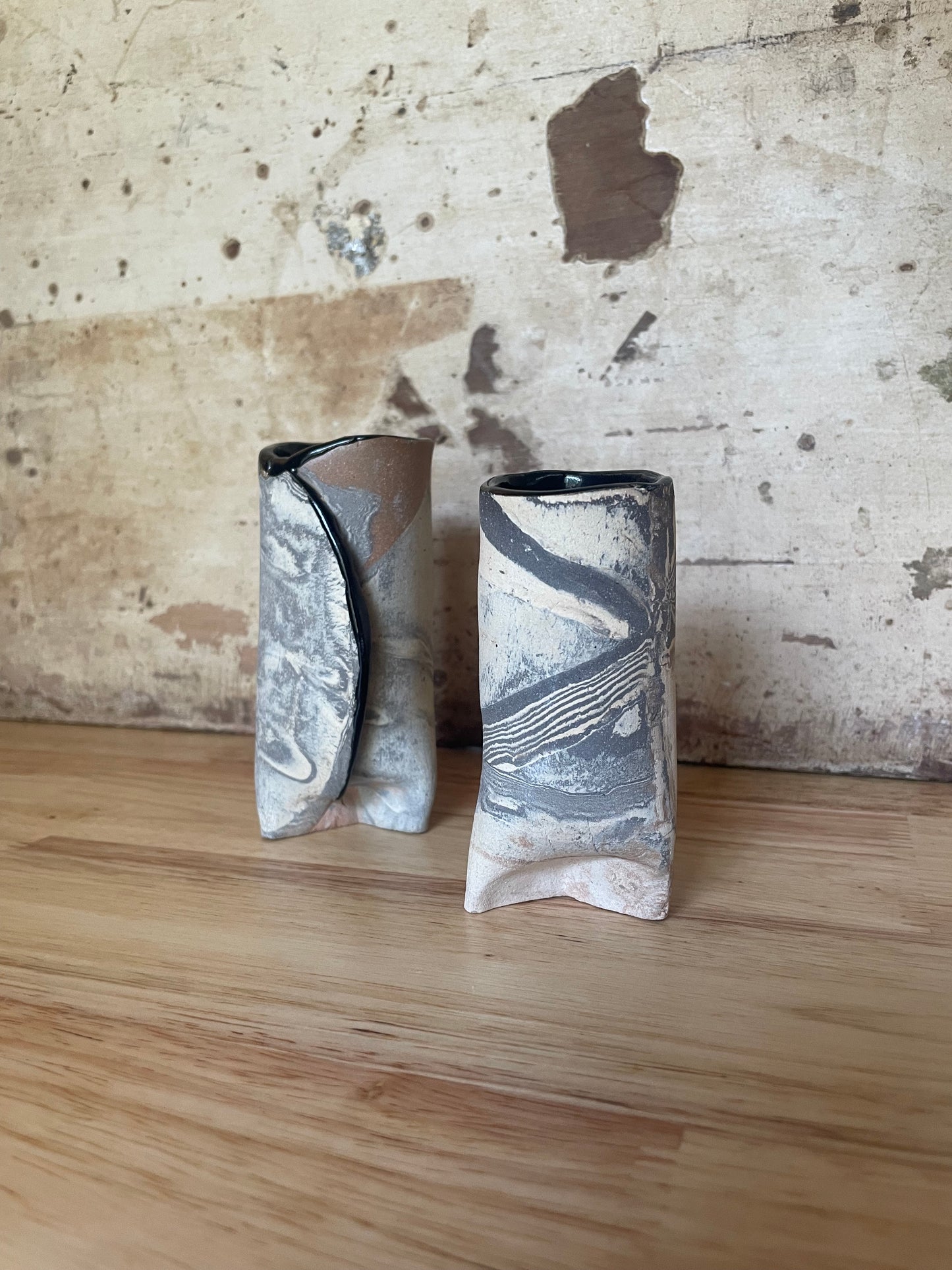 Set of Damascus bud vases