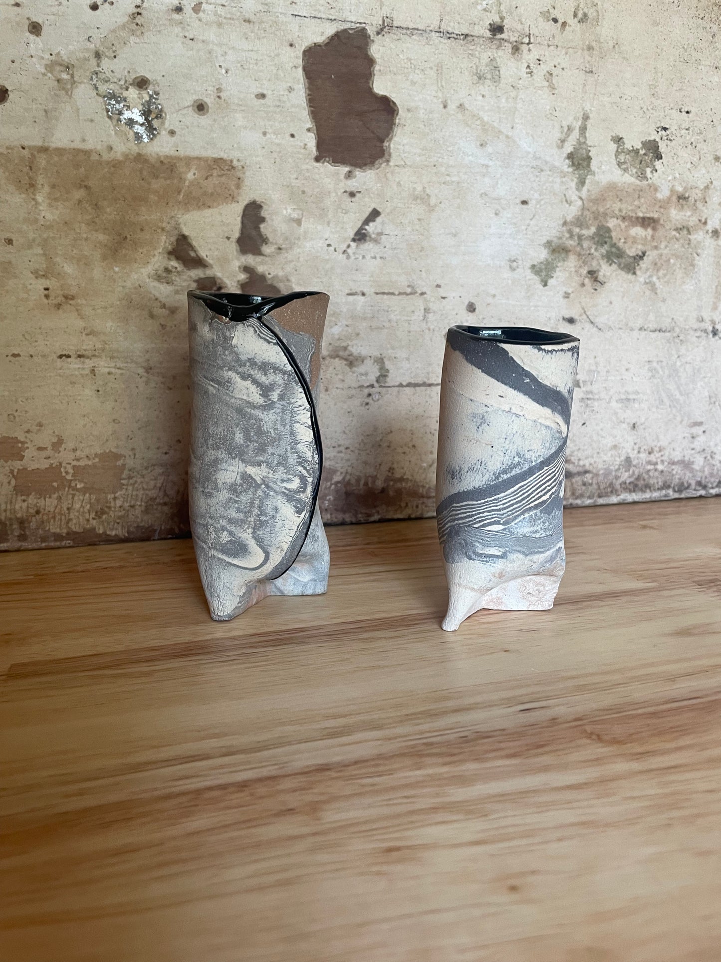 Set of Damascus bud vases