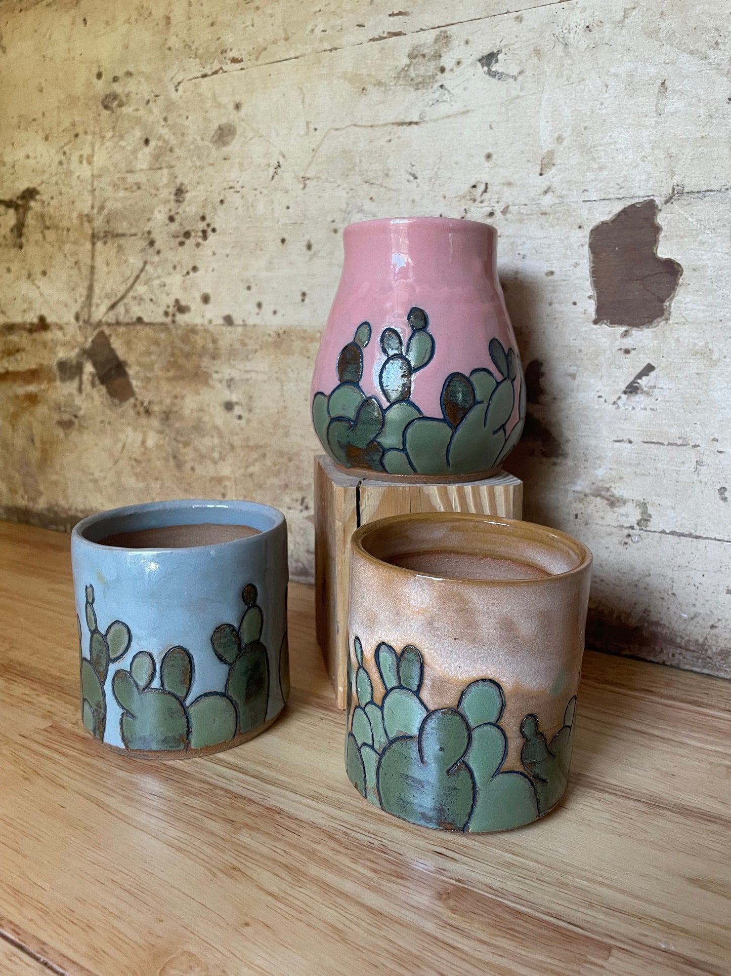 Assorted small Prickly Pear Vases