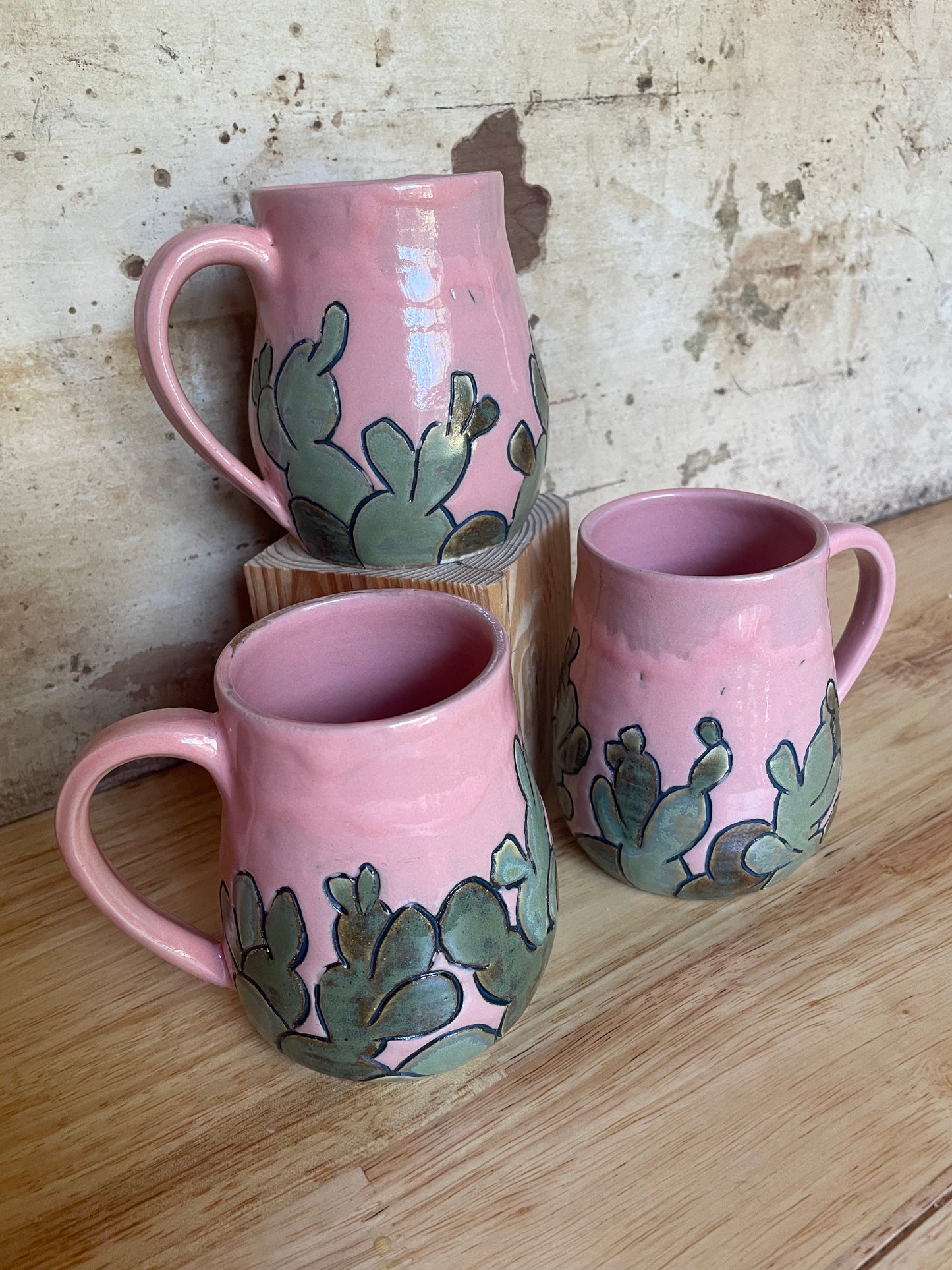 Prickly Pear Mugs in Flamingo Pink