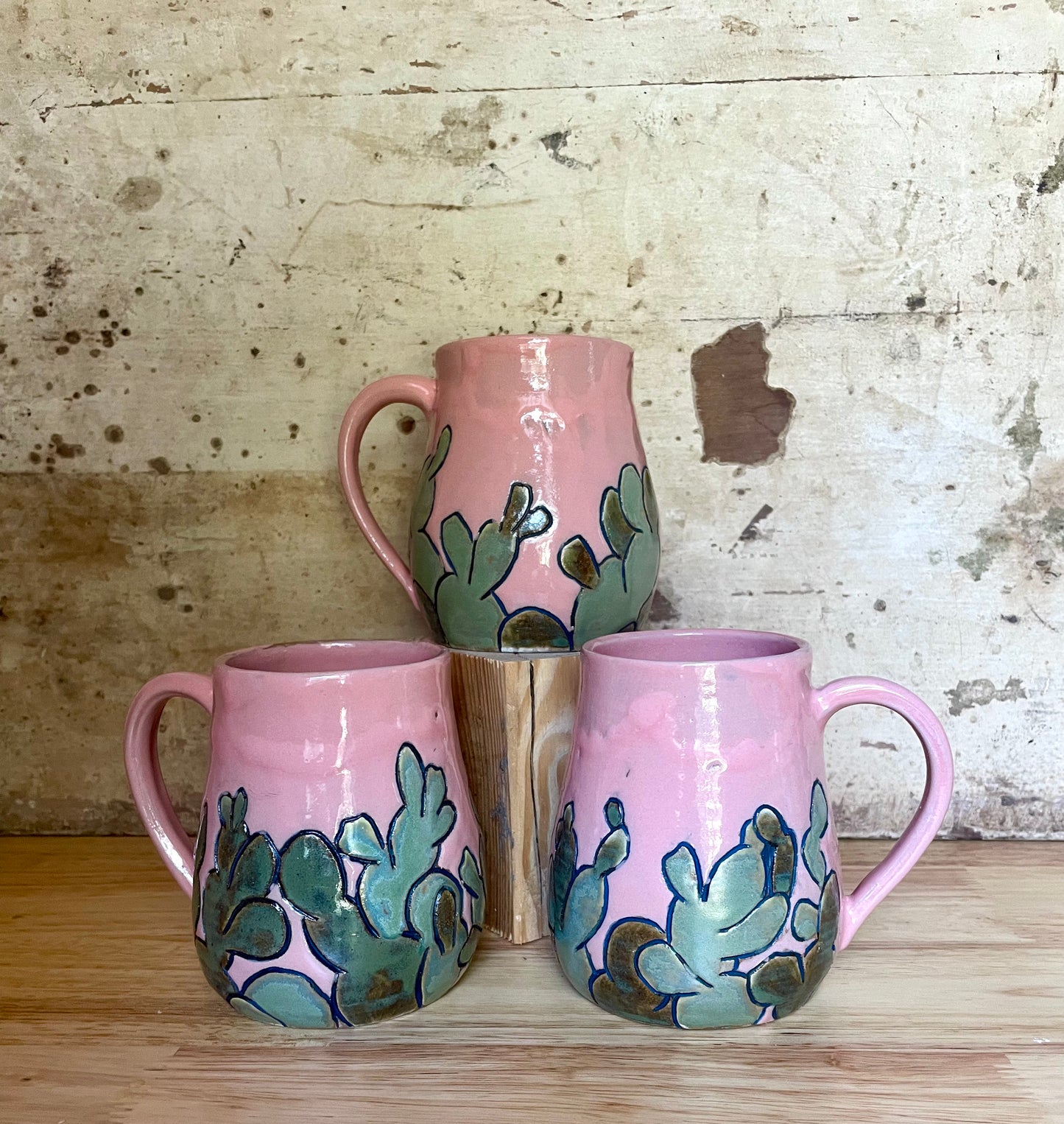 Prickly Pear Mugs in Flamingo Pink
