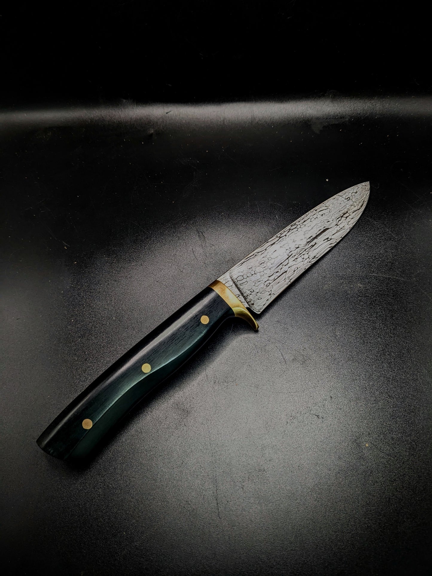 Cable Damascus recurve drop point