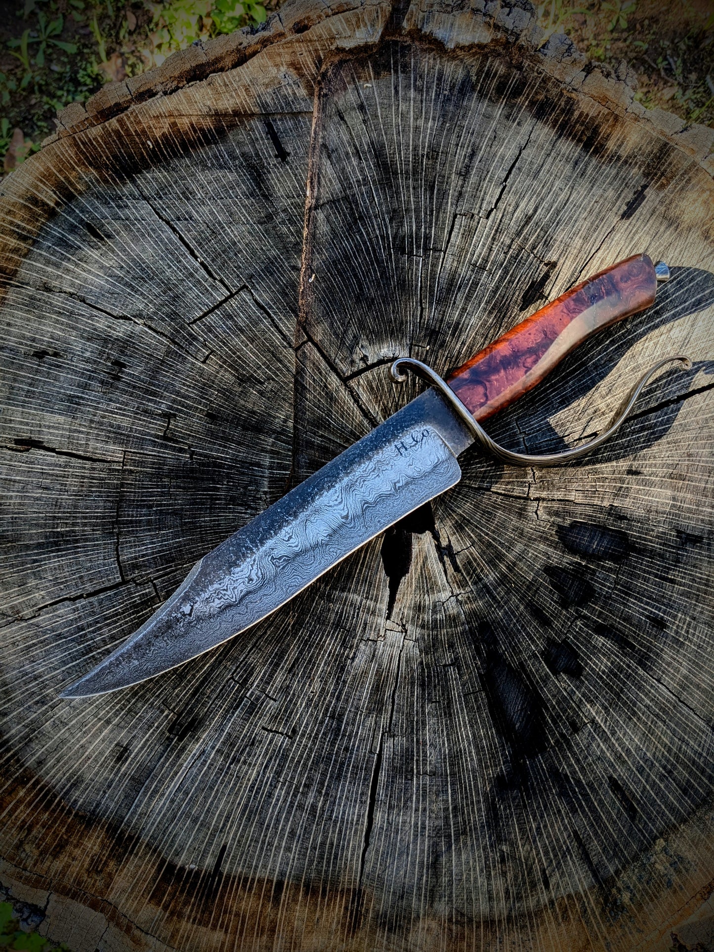 Damascus Recurve Bowie