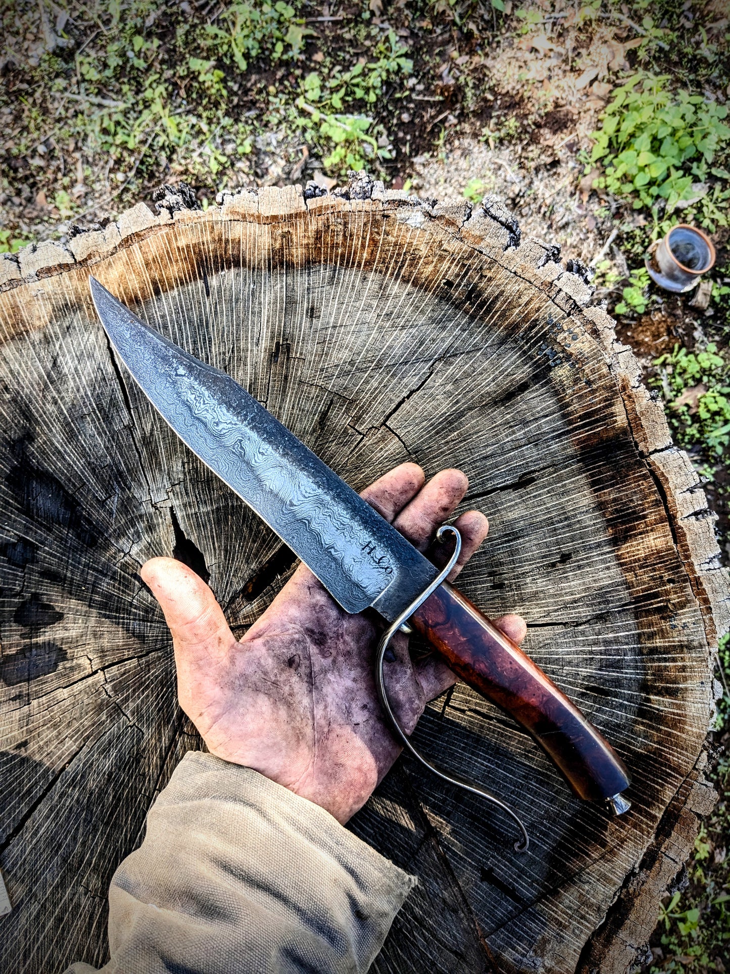 Damascus Recurve Bowie