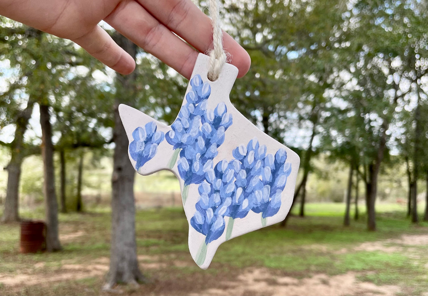 Hand Painted Bluebonnet Texas Ornament