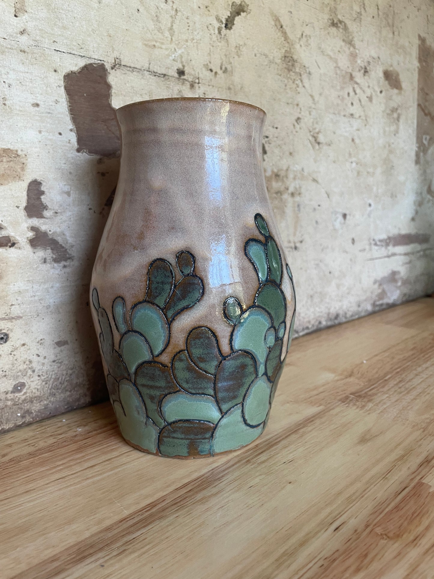 Large Cactus Vase in Desert Sun