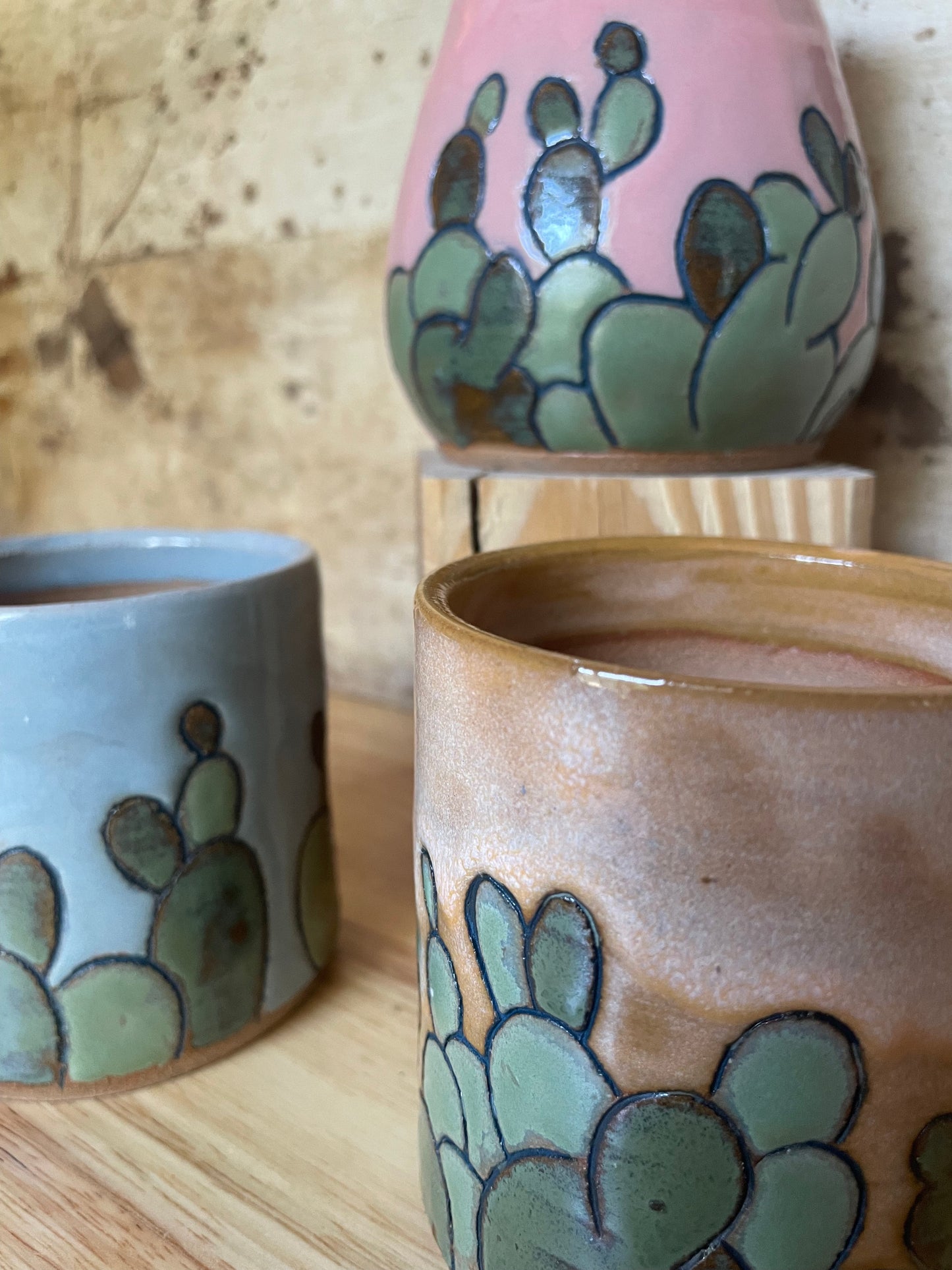 Assorted small Prickly Pear Vases