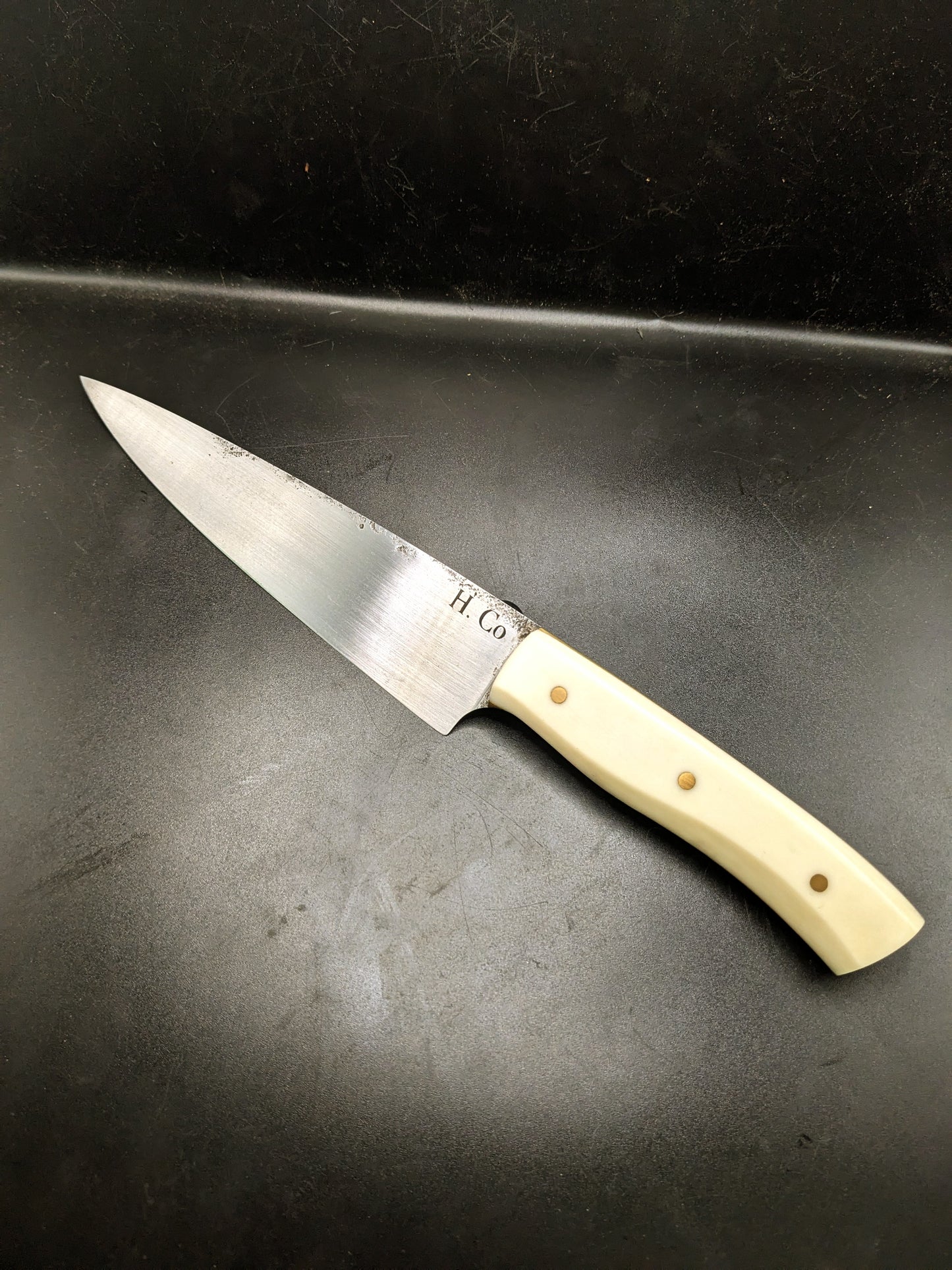 6.5'' 1095 chefs knife white g10