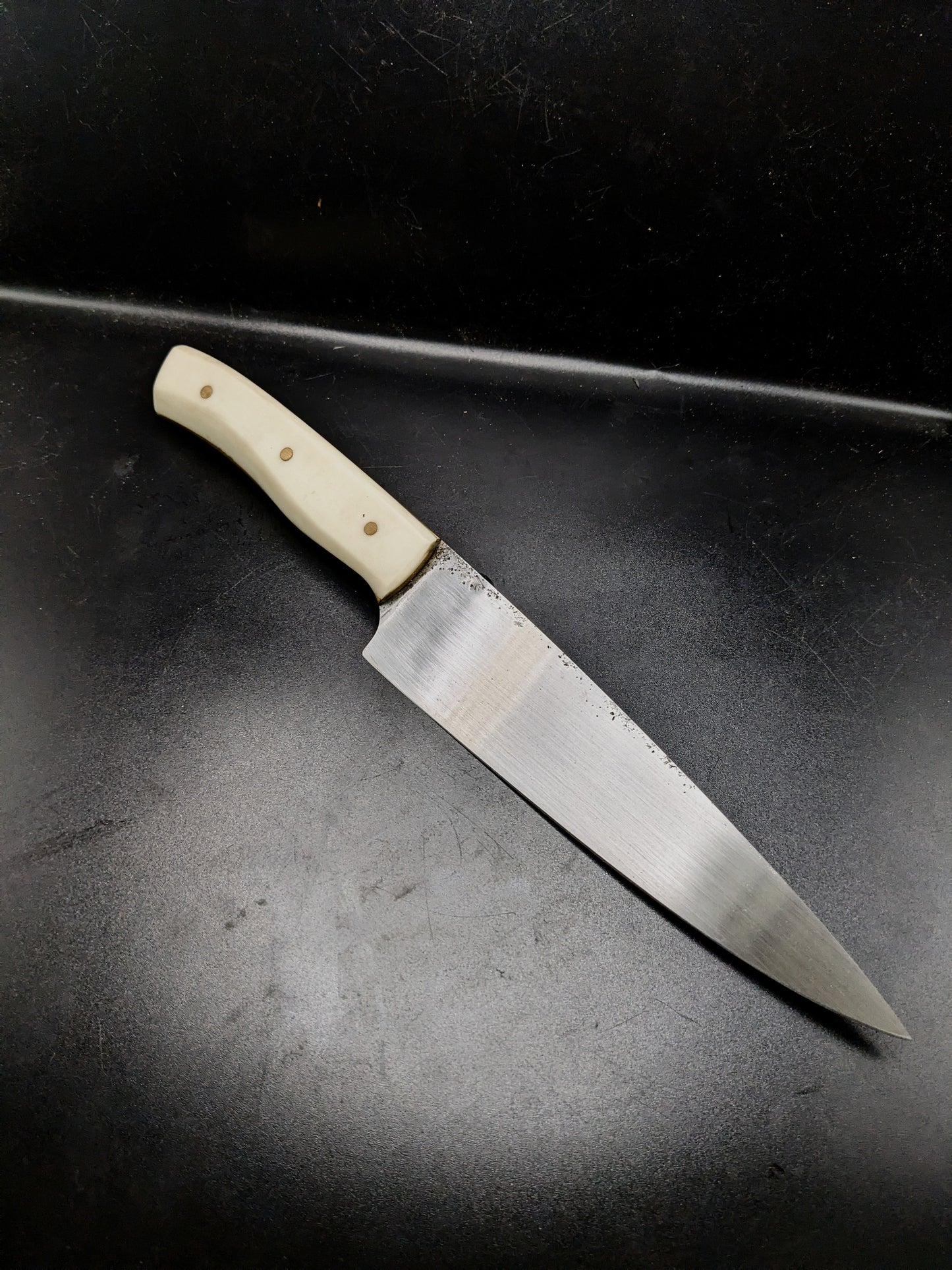 6.5'' 1095 chefs knife white g10